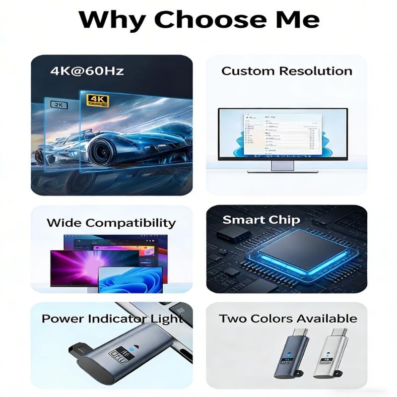 4K UHD USB C Adapter Simulates Display To Avoid Screen Emulator For Remote Desktop Usage Computer Accessories