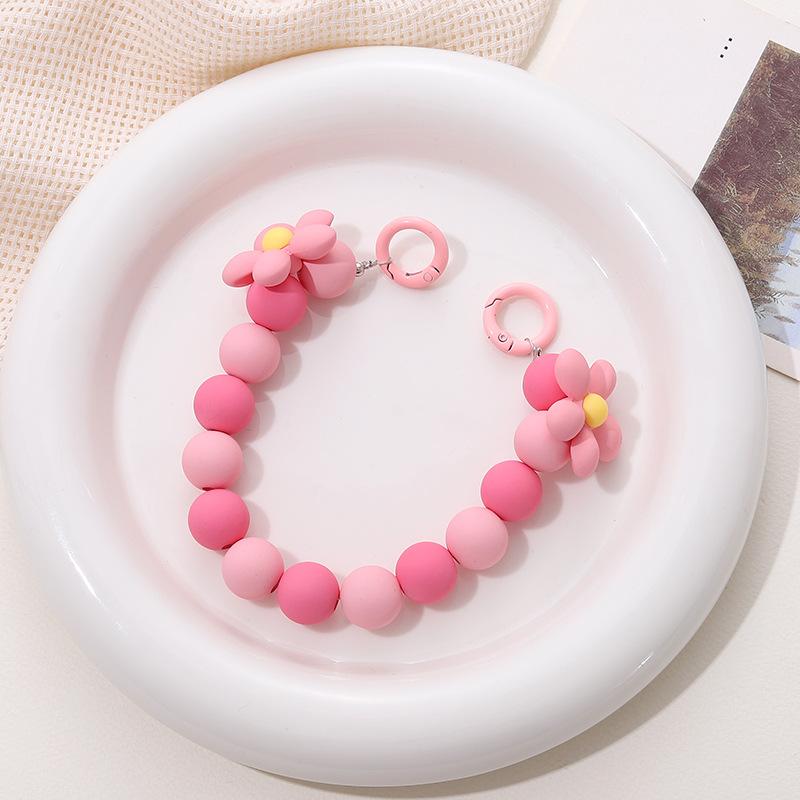 

Matte Beaded Gradient Phone Chain DIY Phone Case Flower Pendant Hanging Chain