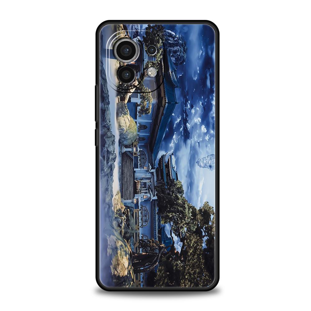 Phone Case Cover for Xiaomi Poco F7 F6 F5 F4 F3 X7 X6 X5 X4 X3 NFC M4 C51 C55 GT Pro 5G Soft TPU Chinese Architecture Landscape