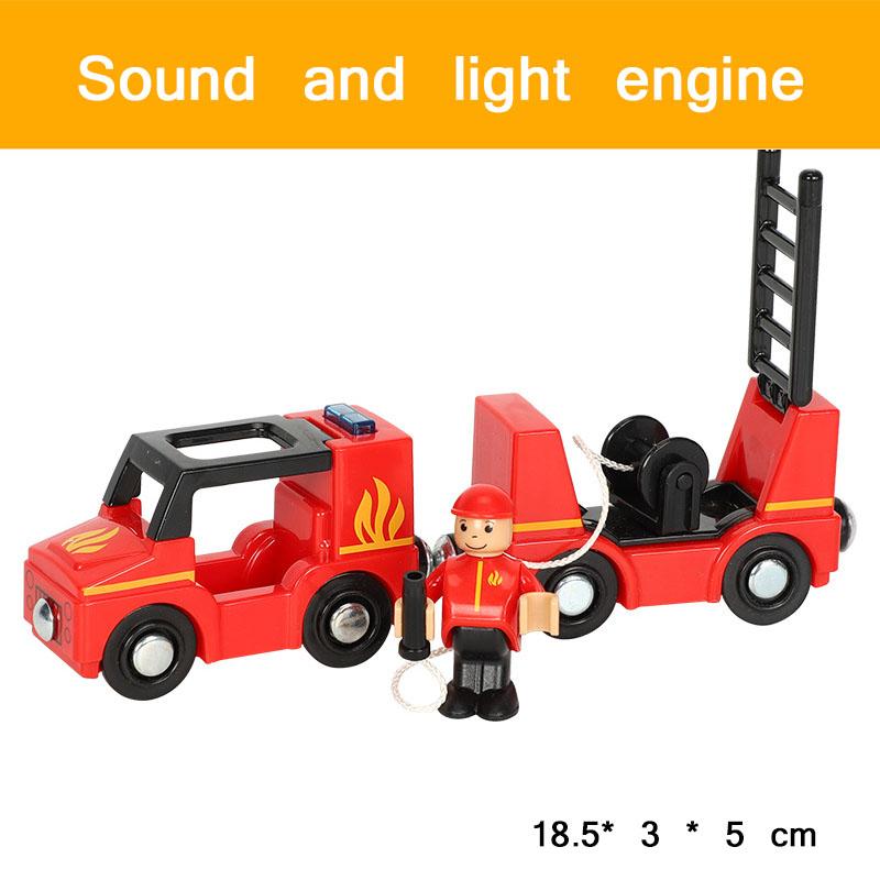 Fire Truck Magnetic Train Car Ambulance Police Car Toy Fit Brio Wooden Train Track Railway Toys For Children