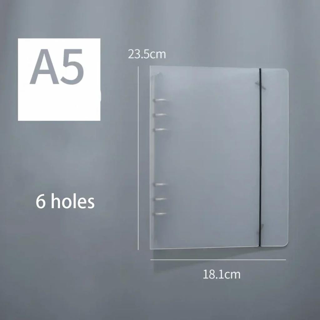 A5/A6A/A7 Transparent Loose Leaf Binder Notebook Cover Zipper Bag Note Book Journal Planner Accessories Stationery Supplies New