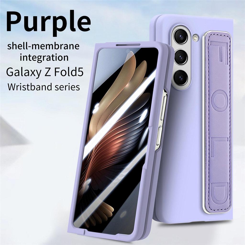 Elastic Rope Wristband Phone Case and Film for ZFold7/ZFold6 with PC Skin-Feel Spray Paint