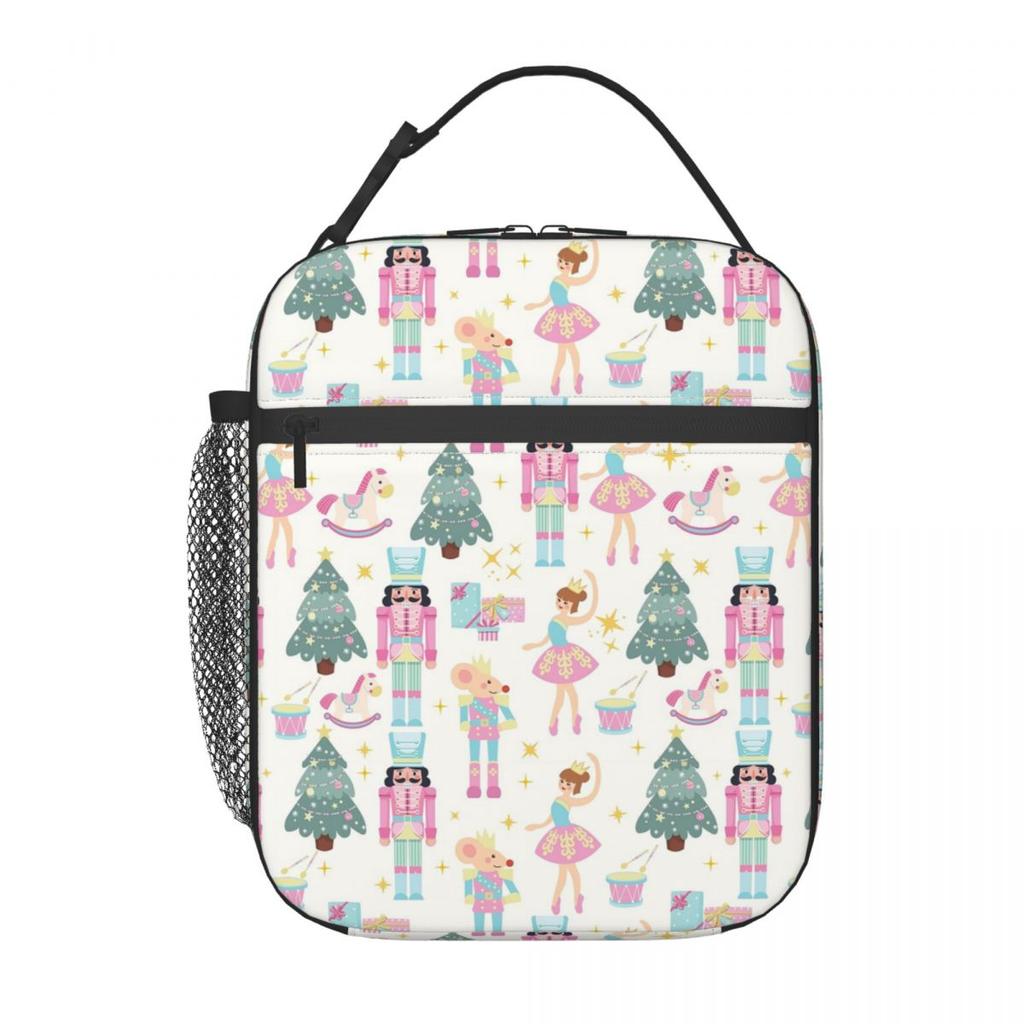 Nussknacker Ballett Weihnachten Thema Muster Isolierte Lunchtasche für Frauen Kinder Auslaufsichere Lebensmittelboxen Thermische Lunchbox Tragetasche