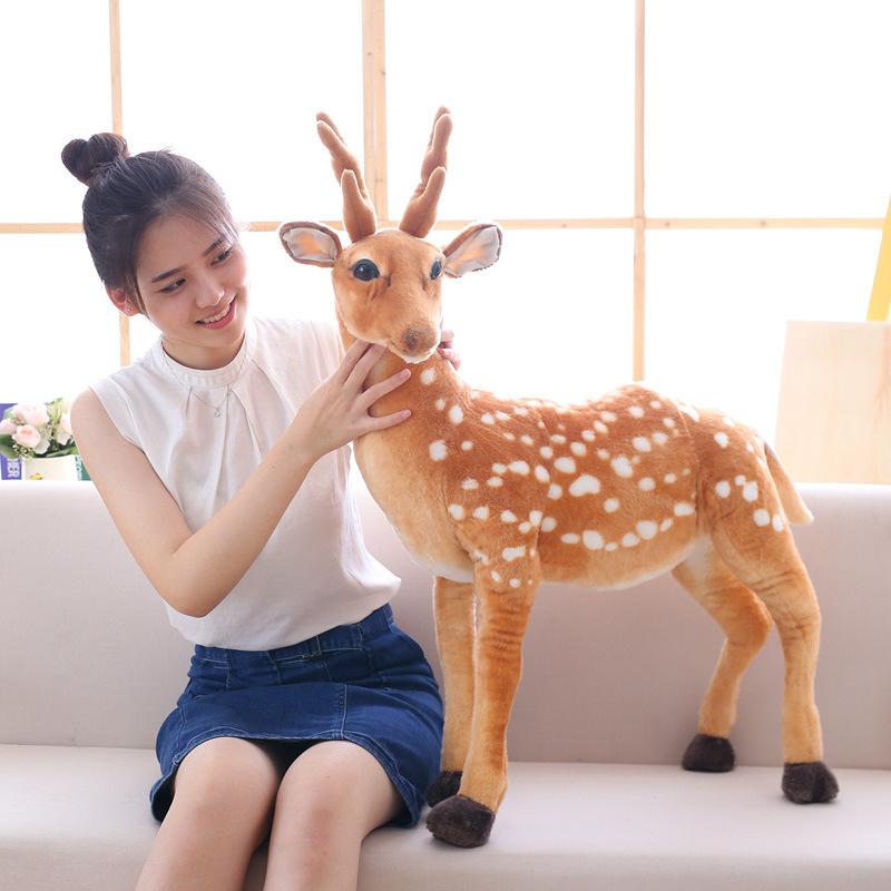 

Cute sika deer plush toy deer doll doll simulation animal children boys and girls birthday gift can stand 50cm（0.3kg）