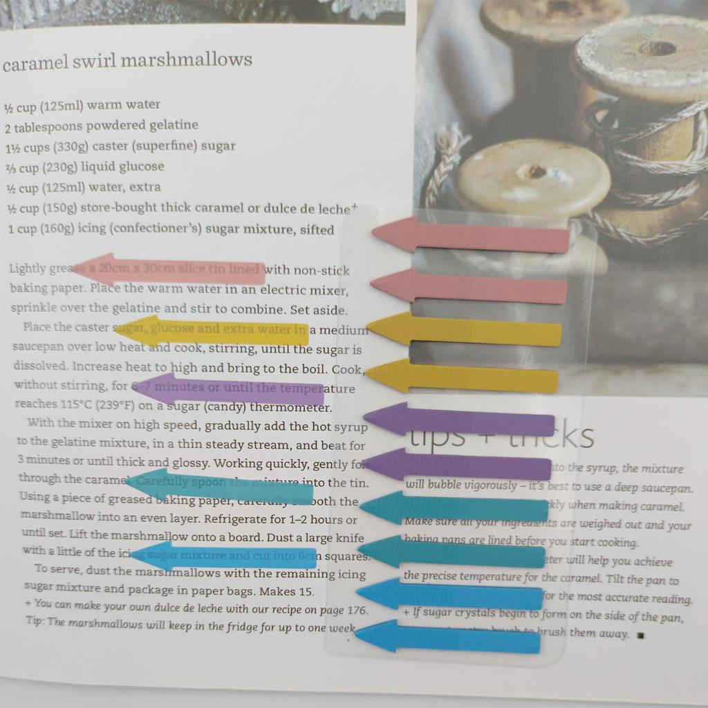 Morandi Gradient Arrow Index Stickers - Transparent & Cute Sticky Notes for Students