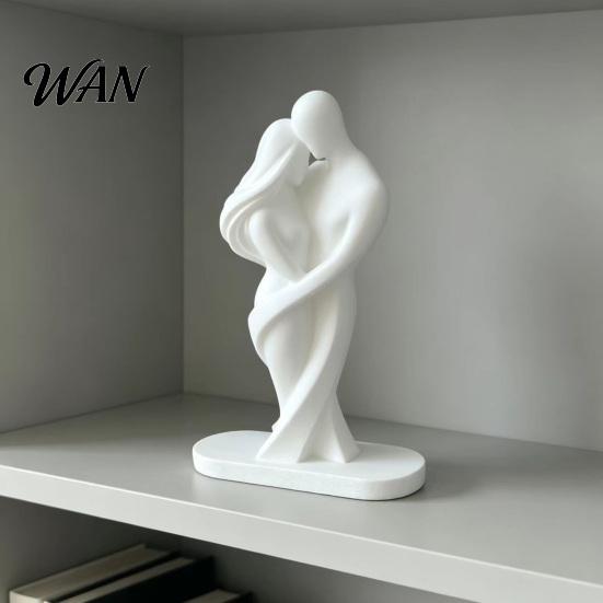 Dekoracja tematyczna Miłość Figurka Pary Drukowana 3D Romantyczna Abstrakcyjna Statua Przytulających Się Kochanków Rocznica Dekoracja w Stylu Nordyckim Prezent Ślubny do Salonu