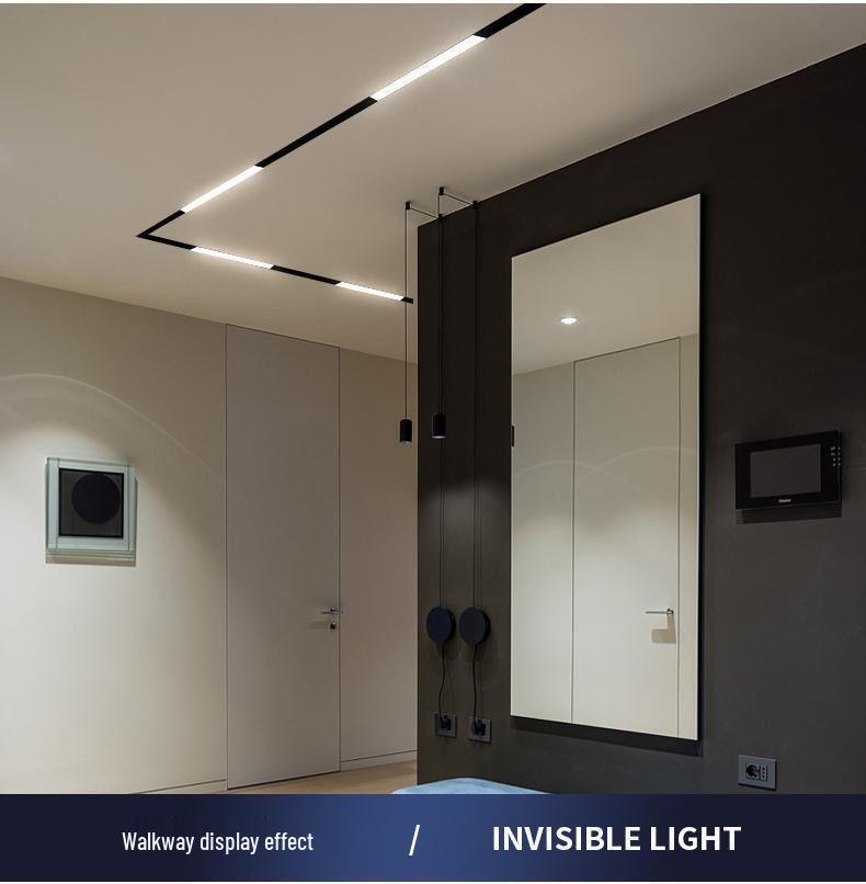 Recessed Magnetic Track Light: Concealed Linear Spotlight for Living Rooms, Bedrooms, Hallways & Household Surfaces