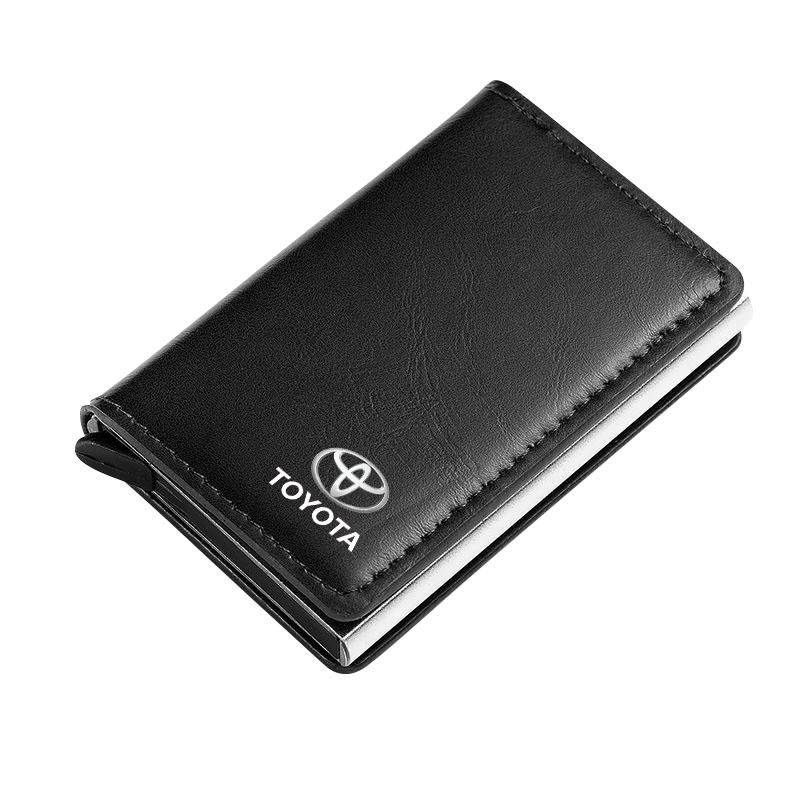1Pcs ID Credit Card Holder Mini RFID Wallet Automatic Pop up Bank Card Case for Toyota GR Sport MN Hiace Estima Hilux Rav4 Supra