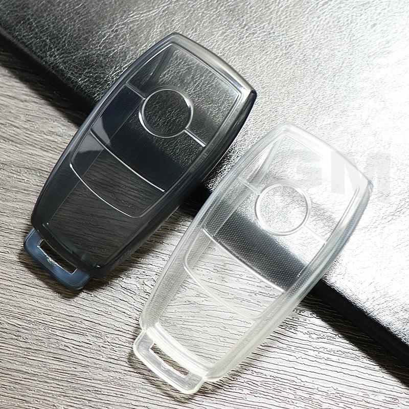 Transparent  TPU Car Remote Key Case Cover Shell for Mercedes Benz A C E S G Class GLC CLE CLA W177 W205 W213 W222 X167 AMG