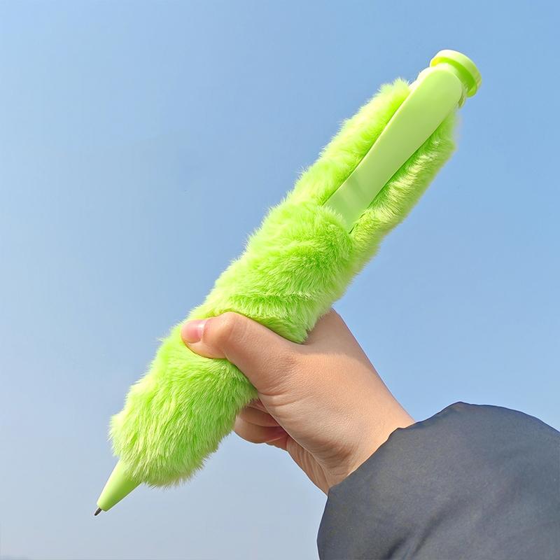 1pcs Jumbo Fluffy Roller Ball Pen 1.0mm Ballpoint Black Color Ink for Writing Office School