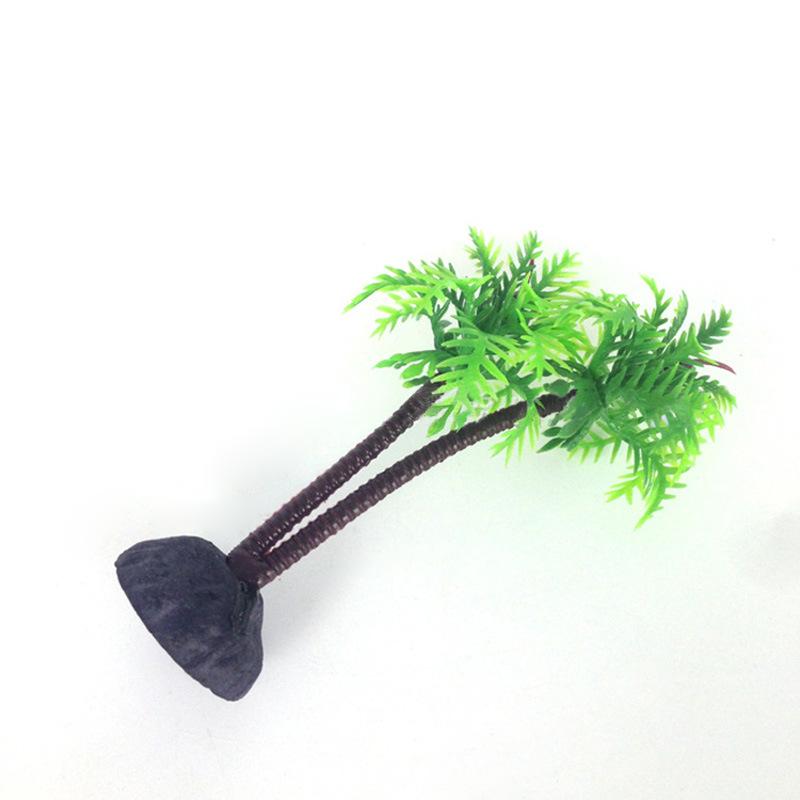 Artificial Water Plants & Rockery Bonsai Accessories for Fish Tanks - Small Coconut Tree Landscaping