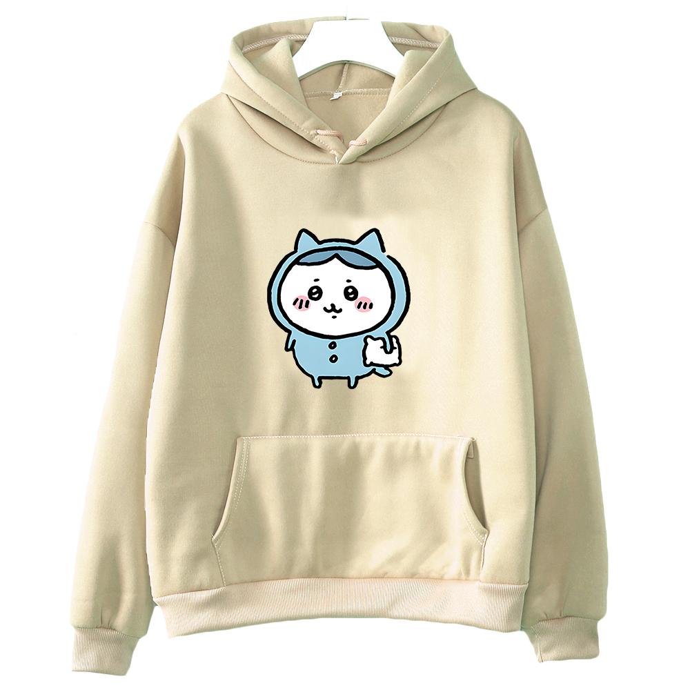 Chiikawa Aesthetic Hoodie Comic Sweatwear Couple Sweatshirt Regular Fit Women/men Printing Grunge Japanese Anime Regular Girls