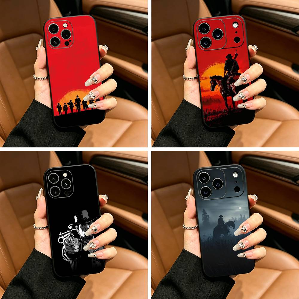 R-Red D-Dead Redemption RDR 2 Phone Case For iPhone 17,16,15,14,13,12,11 Pro Max,16Plus,XS Soft Black Cover