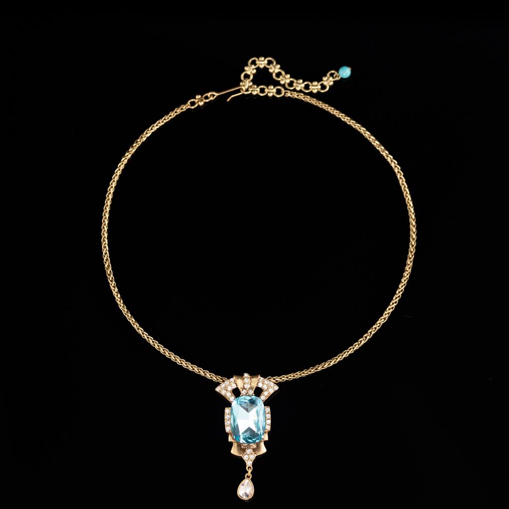 Direktlieferung Mittelalterlicher Vintage Schmuck Nischen Design Französische Retro Schlüsselbein Kette Halskette Halskette Neu