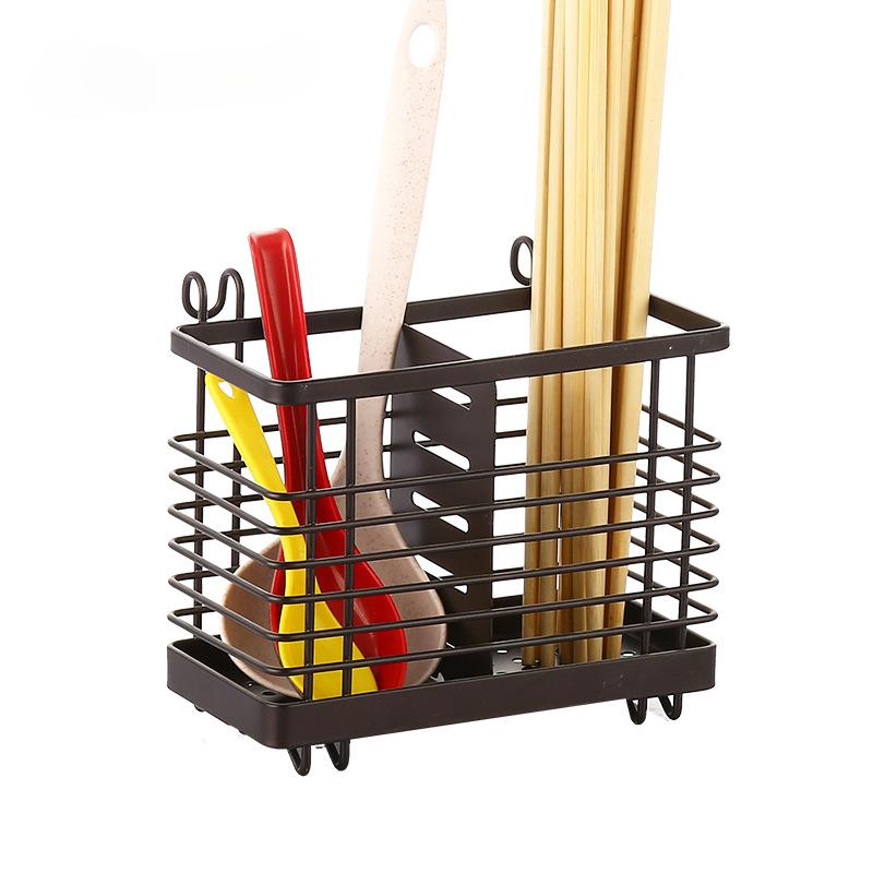 Hanging Kitchen Cutlery Holder Sink Caddie Cutlery Drainer Stainless Steel Kitchen Caddie Spoon and Fork Chopstick Organizer