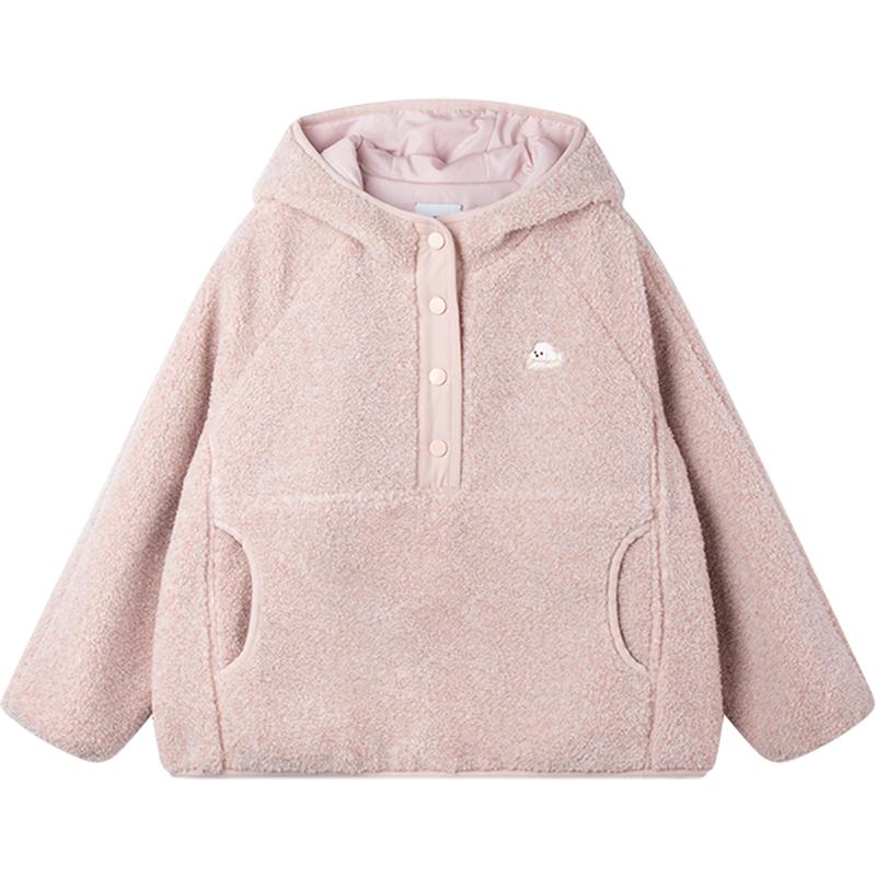 Mucmukn Girls  Puppy Embroidery Plush Hoodie 170