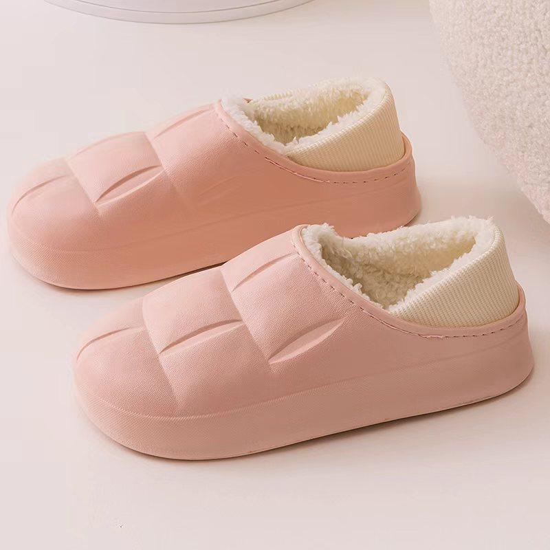 Qidashun's New Autumn and Winter Cotton Slippers, Indoor and Outdoor Waterproof Cotton Shoes To Keep Warm, Couple Thickened EVA Cotton Mop
