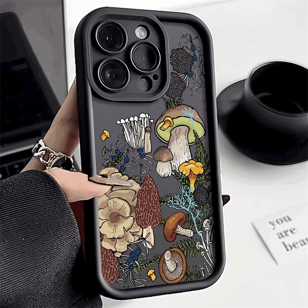 Colorful Mushroom Soft Case For iPhone 14 Cover For iPhone 11 13 14 15 16  Pro Max 13Pro XS Max XR X 7 8 Plus 12 13 Mini Cases