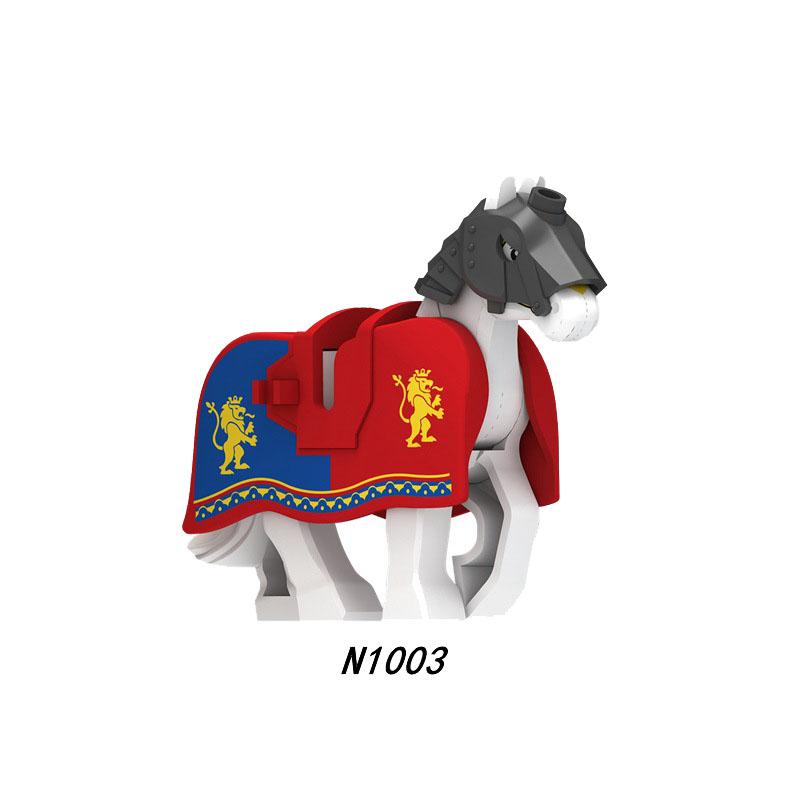 Medieval Castle Knight Building Block African Animal Elephant Tiger Camel Deer Bear Dragon Horse soldier Sheep Boar MOC Toy Gift