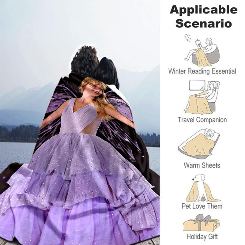 1pc Blanket Taylor Swift Print Design, Lightweight Blanket for Sofa, Bed- Soft &Warm, Gift for All Seasons like Christmas, Halloween