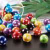 4/8/16pcs 14mm Opaque Block Shaped Bubble Gum Beads with Polka Dot Pattern, Mixed for DIY Craft Beads In Rainbow Bracelets, Necklaces, Jewelry Making