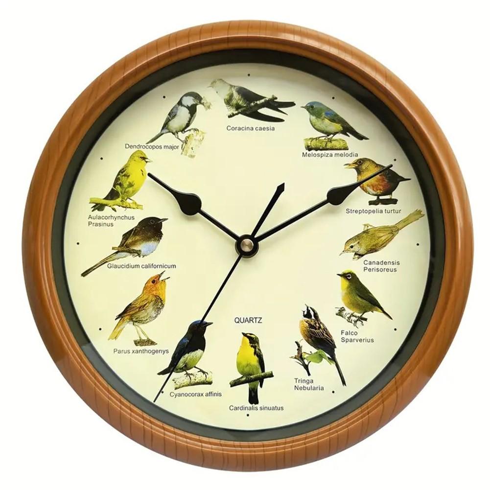 13 Inch Diameter Birdsong Wall Clock Singing Bird Clock
