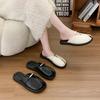 Fashion Beach Shoes Slippers Women Summer Slides Loafers PU Fashion Square Toe Sabot Luxury Scandals Slippers Casual Beach Shoes PU Slid