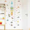 Cartoon Planets Rocket Height Chart Wall Sticker Self-Adhesive Removable for Kids Room Nursery Home Decor