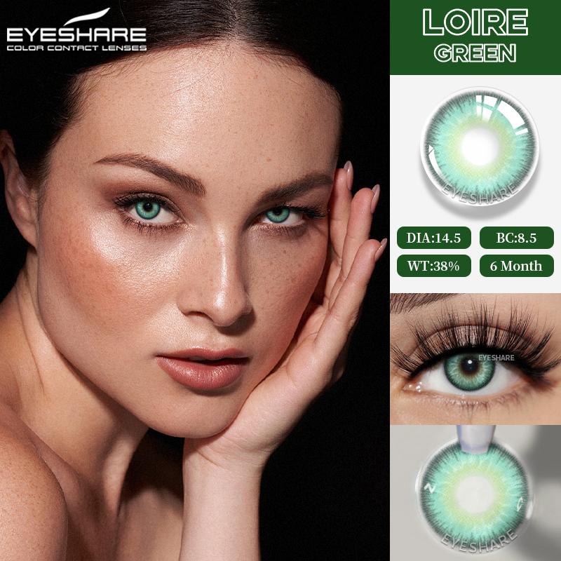 Eyeshare 2 Stück Neue Farbige Kontaktlinsen für Augen Mode Blaue Linsen Natur Weiche Linsen Schönheit Pupillen Make-up