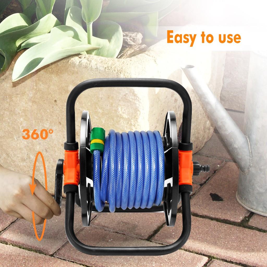 Portable Pipe Reel Holder Garden Hose Cart Water Pipe Storage Cart 1168g 15-20M 26*23*34cm