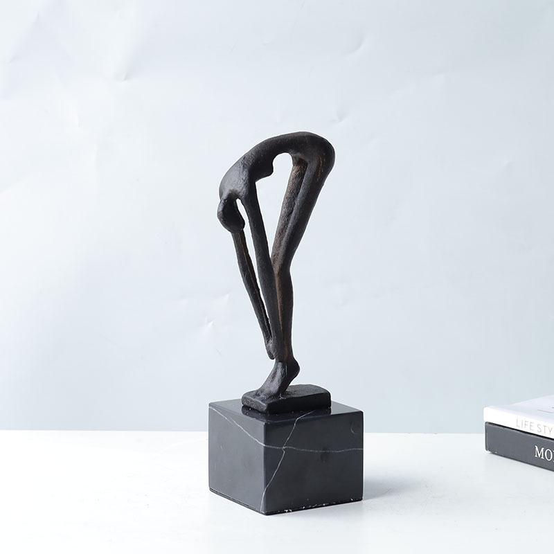 Metal Handicraft Creative Movement Figure Diving Sportsman Abstract Sculpture Swimming Metal Figurine Home Decoration