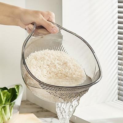 Multifunctional Space-Saving 1pc Rice Washing Drain Basket, Plastic Rice Colander, Creative Rice Washing Sieve, Household Rice Washing Basin
