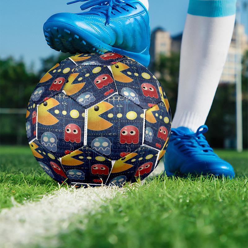 PAC Print Size 5 Soccer Ball, PU Wear Resistant Football for Match Training and Daily Practice, Birthday Gift for Soccer Fans