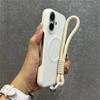 Luxury With Lanyard Magsafe Cortex Phone Case For iPhone 16 15PRO MAX 12 13 14 15 16 Pro Max Plus Magnetic Bumper Back Cover