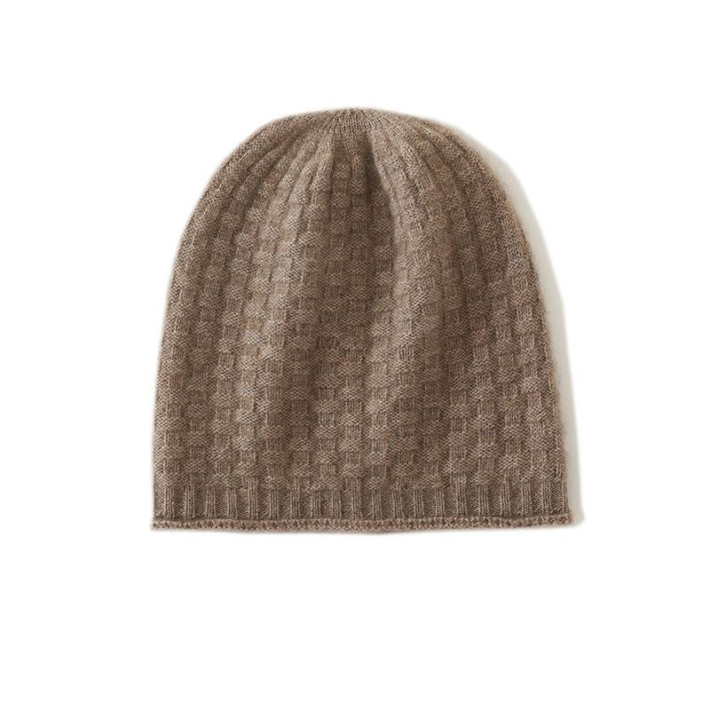 

Cashmere Autumn and Winter New Women s High End Solid Color Cable Baotou Ear Protection Thickened Warm Fashionable Knitted Hat One size
