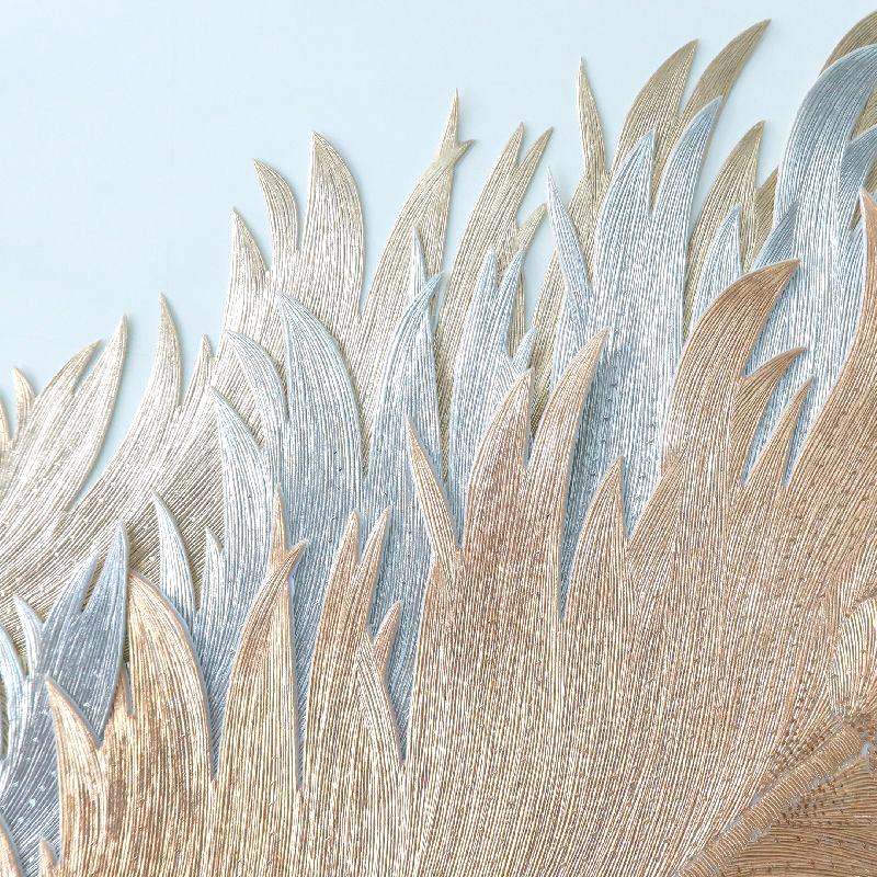 1PC Daily Decoration Light Luxury Table Mats Home Imitation Feather Texture Pattern Retro Insulation Dining Table Mat Hotel