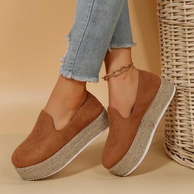 Moda 2024 Primavera y Otoño Nuevos Zapatos de Mujer de Moda Sin Cordones Punta Redonda Tacón Medio