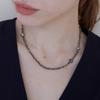 LingerPiece Grey Crystal Silver Ball Necklace