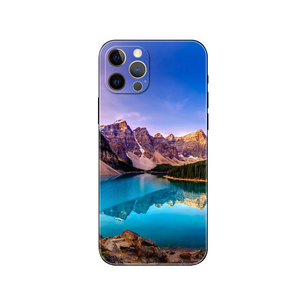 Mountains Lakes Scenery Phone Case for Iphone 5 5s 2020se 6 6s 7 8 Plus X 10 XR XS 11 12 13 Mini Pro MAX Black Tpu Back Cover