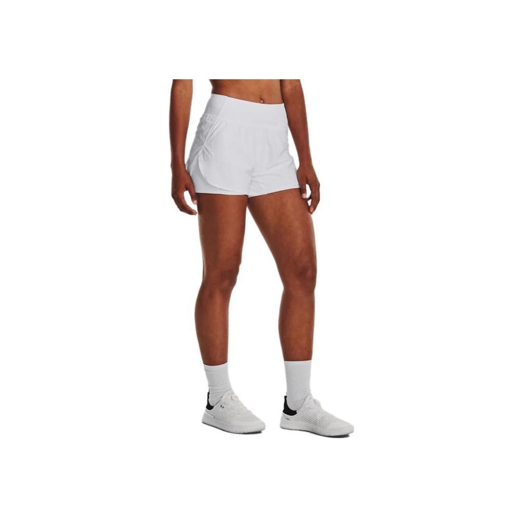 Under Armour Solid Color Elastic Waist Casual Shorts Women shorts White 1376936-100