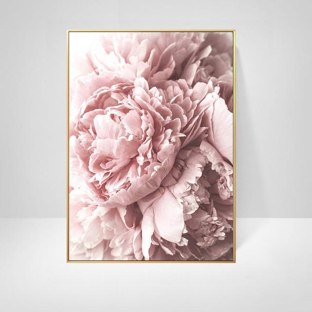 Pink Peony Flowers Paintings Posters Nordic Home Decor Oil Painting Posters And Prints Living Room Home Decor Canvas Wall Art