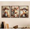 3pcs Funny Cow Canvas Wall Art Humor Dreaming Cow Drinking Coffee Posters Prints Paintings Playful Country Farmhouse Animals Wall Decor Pictures for