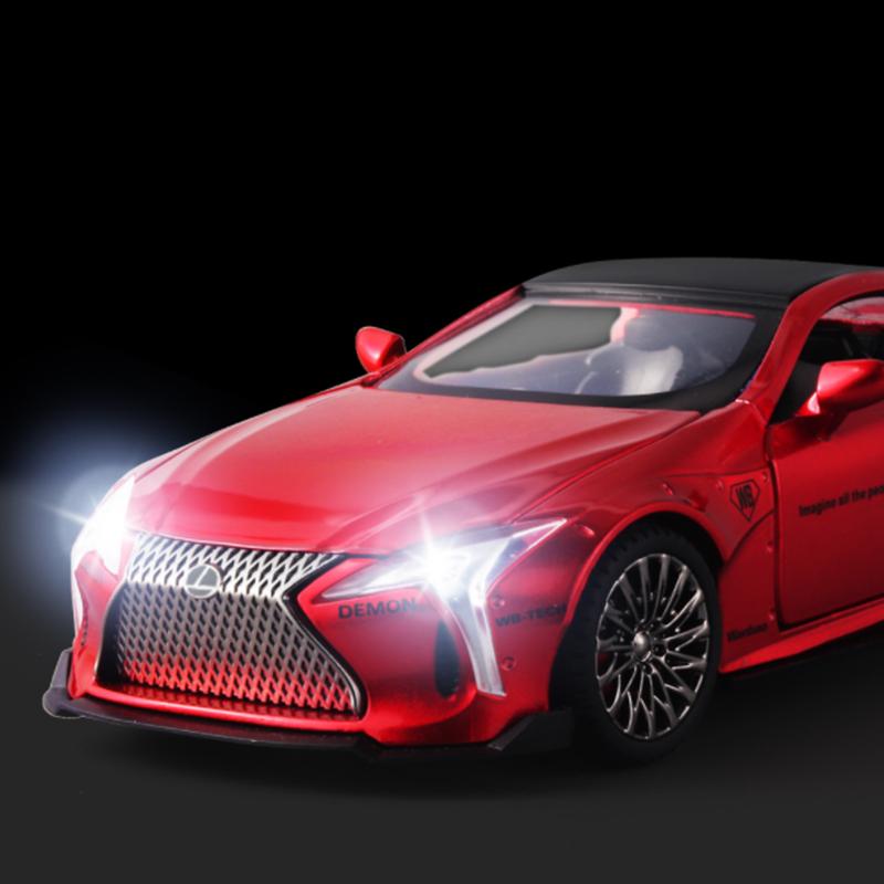 1/32 LEXUS LC500 Alloy Sports Car Model Diecast Metal Toy Racing Vehicle Car Model Simulation Sound and Light Collection Children Gift