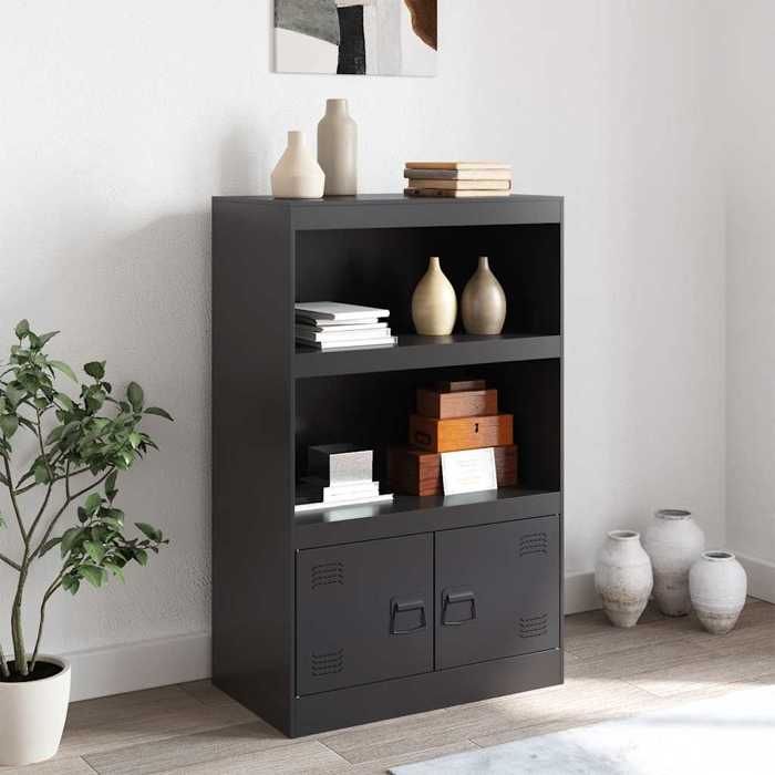 VidaXL Black Buffet 67x39x107 Cm Steel, Cabinet, Side Cabinet, Storage Cabinet, Cabinets, Cupboard, High Buffet, 841667