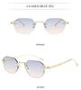 Sleek Rimless Cut-Edge Sunglasses - Stylish Women's Street Style & Sun Protection