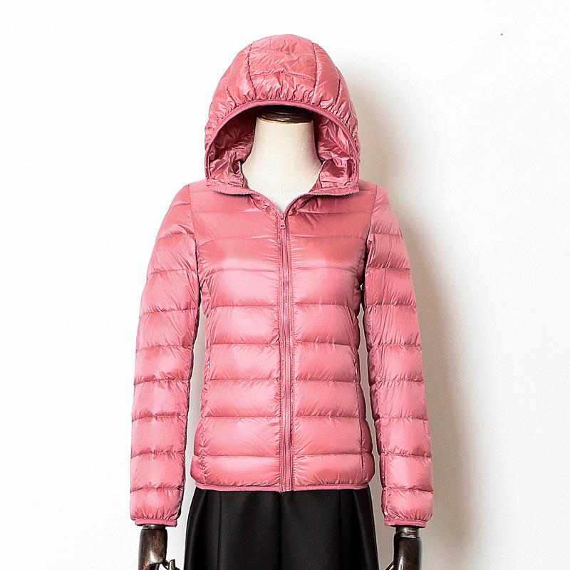 Winter light and thin casual hooded down jacket women's simple short fashion women