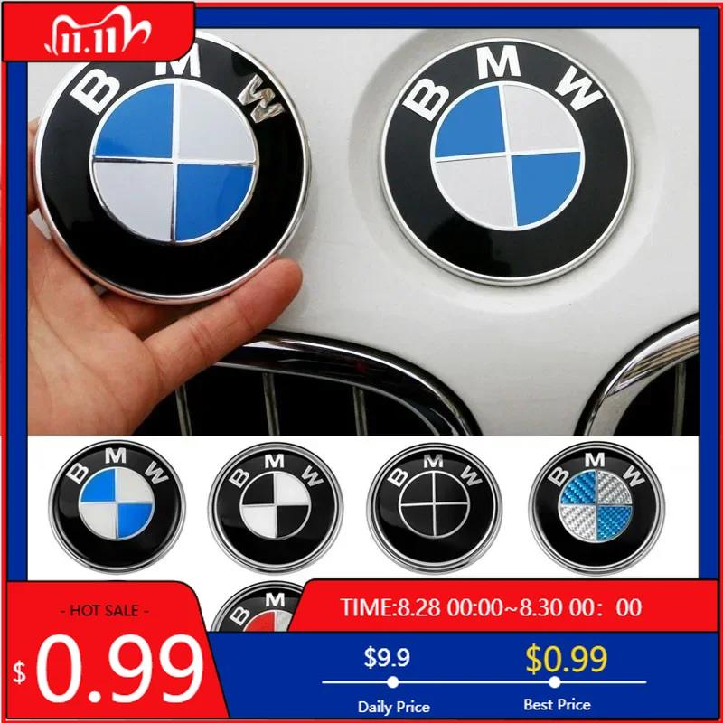 LFRNN1 Car Sticker 2pcs ABS 74mm 82mm Front Hood Logo Rear Trunk Emblem Badge For BMW E39 E46 E90 E30 E36 E60 G20 E87 E91 E92 1 2 3 4 5