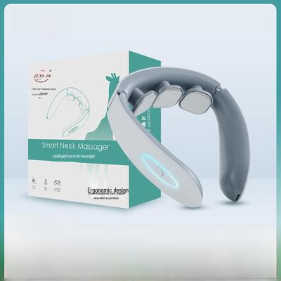 Rechargeable Electric Pulse Neck and Shoulder Massager - Smart Kneading Cervical Therapy for Home Use