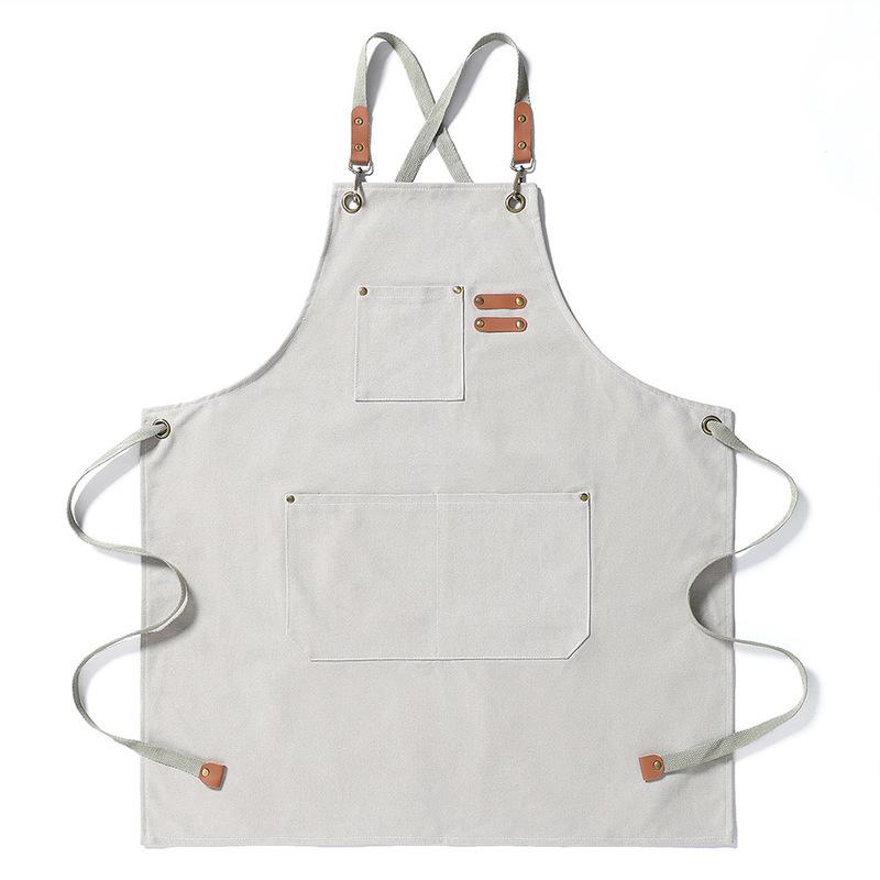 Thick canvas apron for nail salons, barbecue restaurants, home catering, kitchen work uniforms