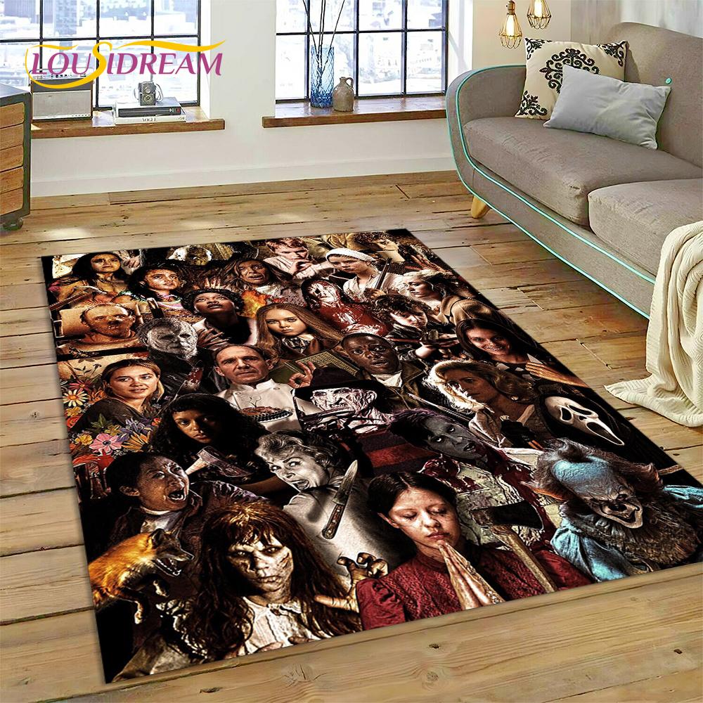 Postava z hororového filmu Chucky Pennywise Halloween Koberec do ložnice obývacího pokoje Dekorace na pohovku Doma Velká dekorativní podlahová rohož